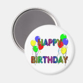Gelukkige Verjaardagsballons D1 magneet (Voorkant / Achterkant)