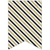 Gelukkige Verjaardagsbanner in Zwart en Faux Goud Vlaggetjes (Eerste vlag)