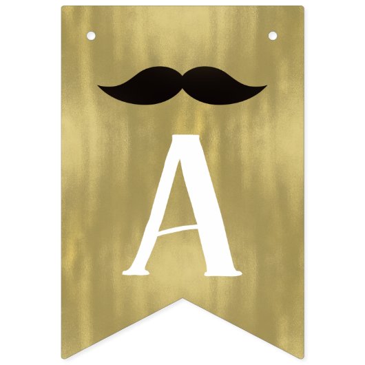 Gelukkige Verjaardagsbanner in Zwart en Faux Goud Vlaggetjes (Derde vlag)