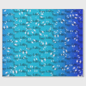 Gelukkige Verjaardagsbellen op Blauwe Gradiënt Cadeaupapier (Vlak)