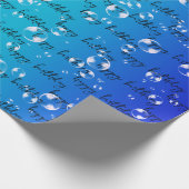 Gelukkige Verjaardagsbellen op Blauwe Gradiënt Cadeaupapier (Hoek)