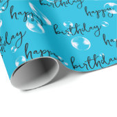 Gelukkige Verjaardagsbellen op Blauwe Gradiënt Cadeaupapier (Rol Hoek)