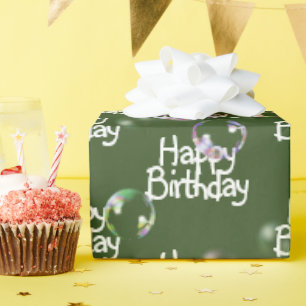 Gelukkige Verjaardagsbellen op Groen Verpakkend Do Cadeaupapier