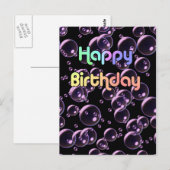 Gelukkige verjaardagsbubbels briefkaart (Voorkant / Achterkant)