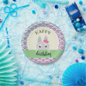 Gelukkige verjaardagsbunny (dieren), doodle papieren bordje (Feest)