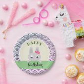 Gelukkige verjaardagsbunny (dieren), doodle papieren bordje (Feest)
