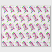 Gelukkige Verjaardagscadeau inpakpapier eenhoorn (Vlak)