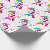 Gelukkige Verjaardagscadeau inpakpapier eenhoorn (Hoek)