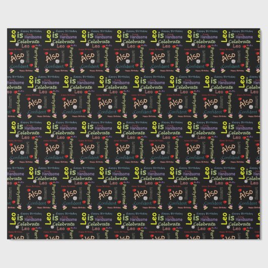 Gelukkige Verjaardagscadeau inpakpapier Leo (Vlak)