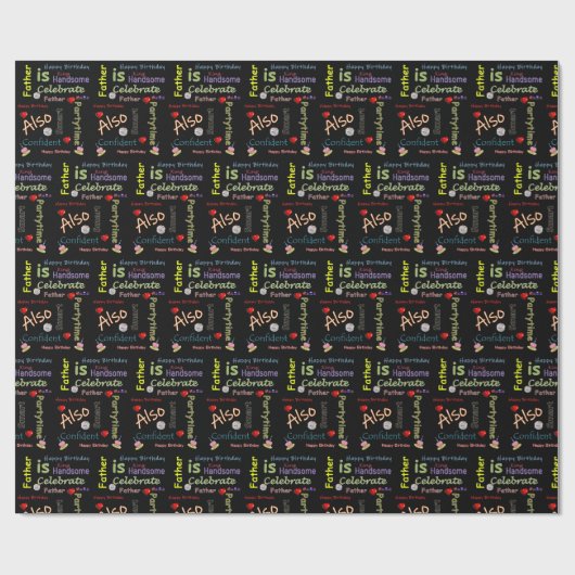 Gelukkige Verjaardagscadeau inpakpapier vader (Vlak)