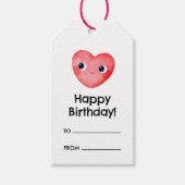 Gelukkige verjaardagscadeau label met waterverf ha cadeaulabel (Voorkant)