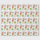 Gelukkige Verjaardagscadeau Wrapping Paper Monkey  Cadeaupapier (Vlak)