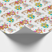 Gelukkige Verjaardagscadeau Wrapping Paper Monkey  Cadeaupapier (Hoek)