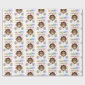 Gelukkige Verjaardagscadeau Wrapping Paper Monkey Cadeaupapier (Vlak)