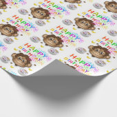 Gelukkige Verjaardagscadeau Wrapping Paper Monkey Cadeaupapier (Hoek)