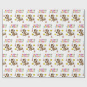Gelukkige Verjaardagscadeau Wrapping Paper Wolf Cadeaupapier (Vlak)