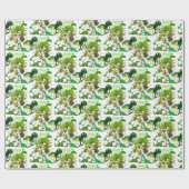 Gelukkige Verjaardagscadeau Wrapping Papier Dinosa (Vlak)