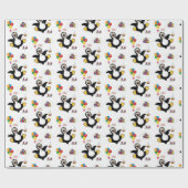 Gelukkige Verjaardagscadeau Wrapping Papier Pinguï (Vlak)
