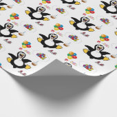 Gelukkige Verjaardagscadeau Wrapping Papier Pinguï (Hoek)