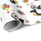 Gelukkige Verjaardagscadeau Wrapping Papier Pinguï (Rol Hoek)