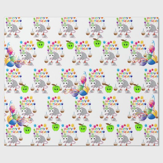 Gelukkige Verjaardagscadeau Wrapping Papier Possum (Vlak)