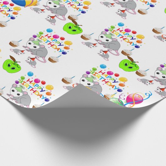 Gelukkige Verjaardagscadeau Wrapping Papier Possum (Hoek)