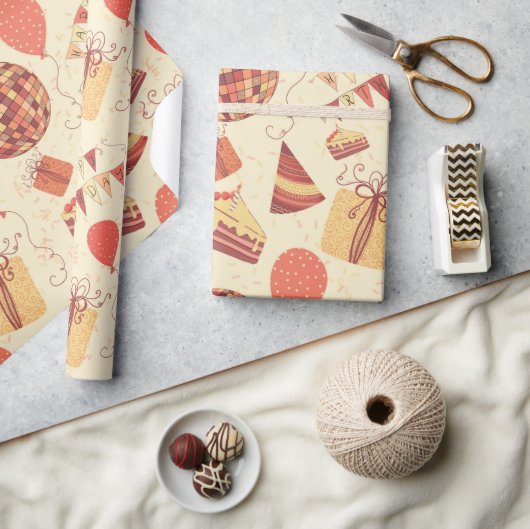 Gelukkige Verjaardagscrème Cadeaupapier (Crafts)