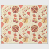 Gelukkige Verjaardagscrème Cadeaupapier (Vlak)