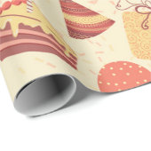 Gelukkige Verjaardagscrème Cadeaupapier (Rol Hoek)