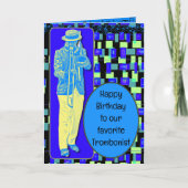 Gelukkige Verjaardagsfavoriet Trombonist Kaart (Voorkant)