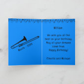 Gelukkige Verjaardagsfavoriet Trombonist Kaart (Binnen)