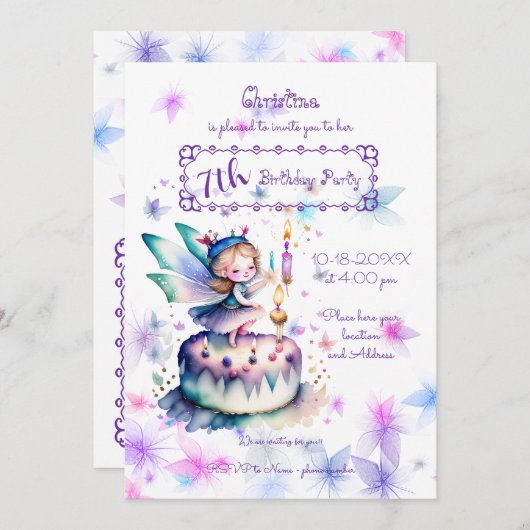 Gelukkige Verjaardagsfee 01 (Voorkant / Achterkant)