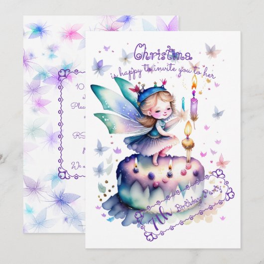 Gelukkige Verjaardagsfee 01 (Voorkant / Achterkant)