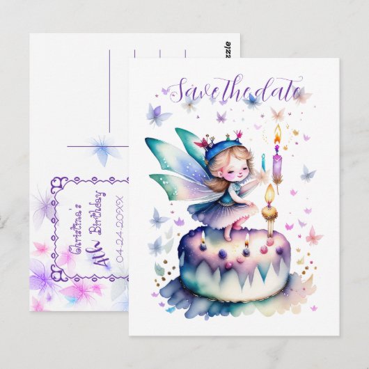 Gelukkige Verjaardagsfee 01 Briefkaart (Voorkant / Achterkant)