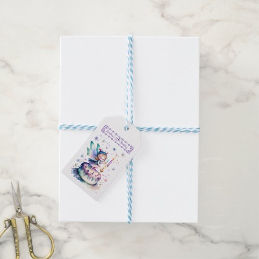 Gelukkige Verjaardagsfee 01 Cadeaulabel (Met Touw)