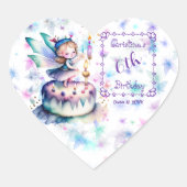 Gelukkige Verjaardagsfee 01 Hart Sticker (Voorkant)