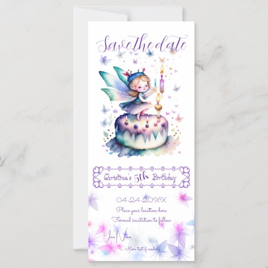 Gelukkige Verjaardagsfee 01 Magnetische Uitnodiging (Voorkant)