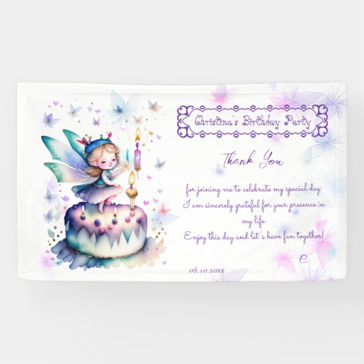 Gelukkige Verjaardagsfee 01 Spandoek (Horizontaal)