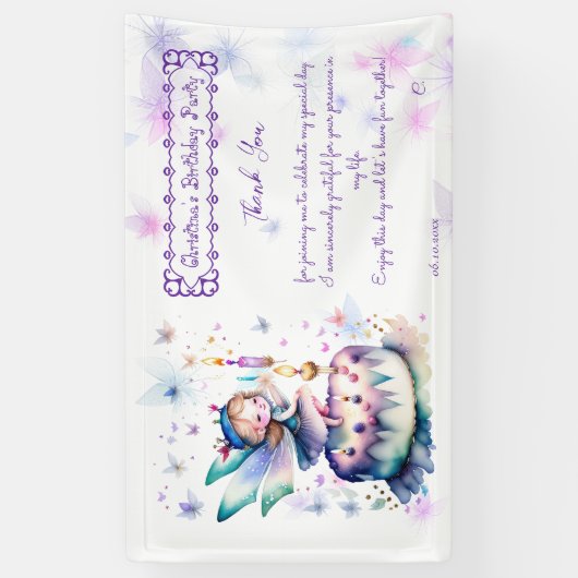 Gelukkige Verjaardagsfee 01 Spandoek (Verticaal)