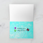 Gelukkige Verjaardagsfee en Eenhoorn Gepersonalise Kaart (Binnen)