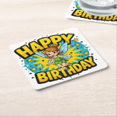Gelukkige Verjaardagsfee Kartonnen Onderzetters (Schuin)