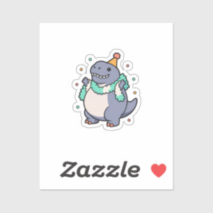 Gelukkige Verjaardagsfeest Dinosaur Kawaii Sticker