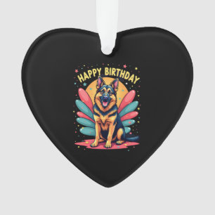 Gelukkige verjaardagsfeest Duitse Herdershond Shep Ornament