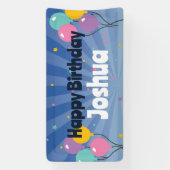 Gelukkige Verjaardagsfeestbanner met Ballonnen Spandoek (Verticaal)