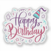 Gelukkige verjaardagsfeestje sticker (Voorkant)