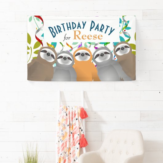 Gelukkige Verjaardagsfeestluiaards met gedraaide s Spandoek (Insitu)