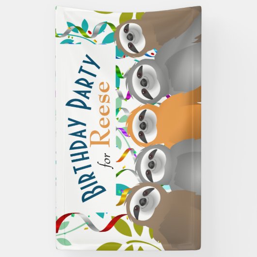 Gelukkige Verjaardagsfeestluiaards met gedraaide s Spandoek (Verticaal)