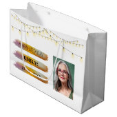 Gelukkige Verjaardagsfoto Elegant Zwart Wit Feest Groot Cadeauzakje (Voorkant Gekanteld)