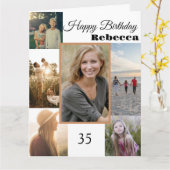 Gelukkige Verjaardagsfotocollage om het even welke Kaart (Gele Bloem)