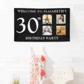 Gelukkige verjaardagsfoto's Feest zwart-wit Spandoek (Insitu)